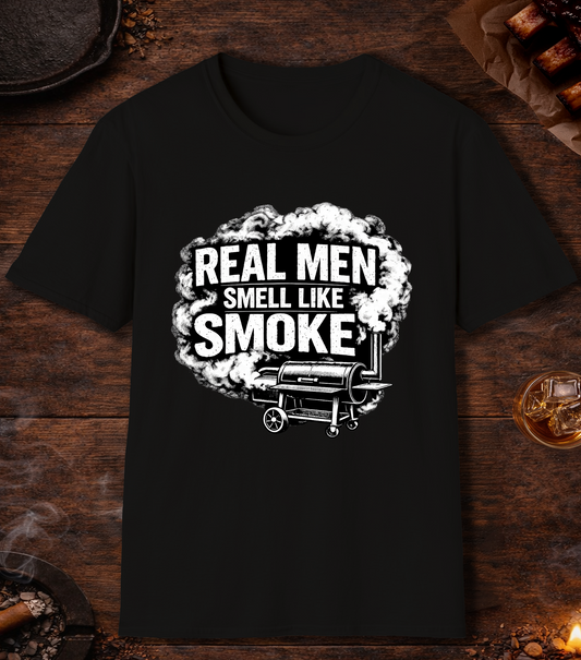 Real Men Smell Like Smoke T-Shirt - Black