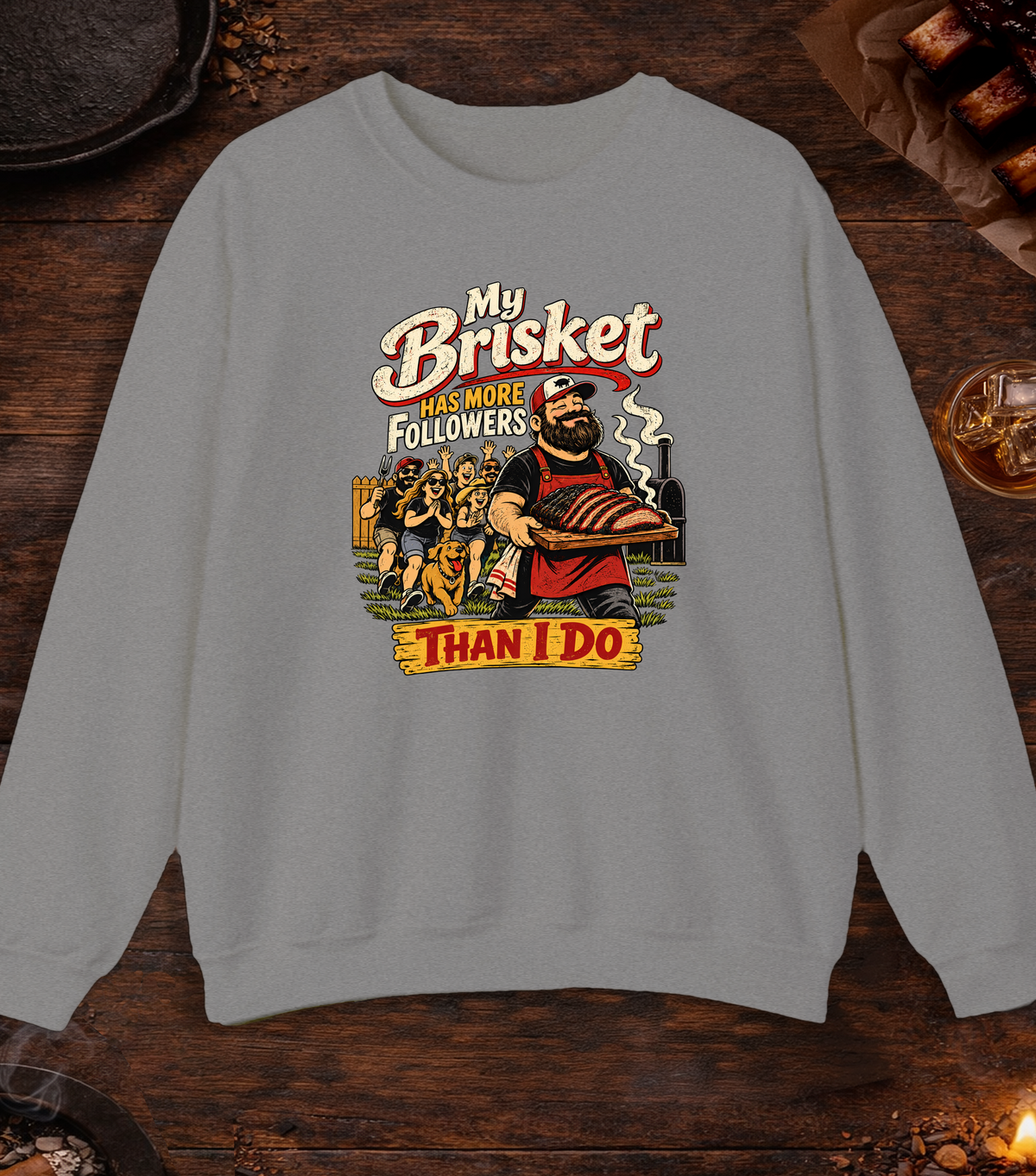 Brisket Has Followers - Sport Grey