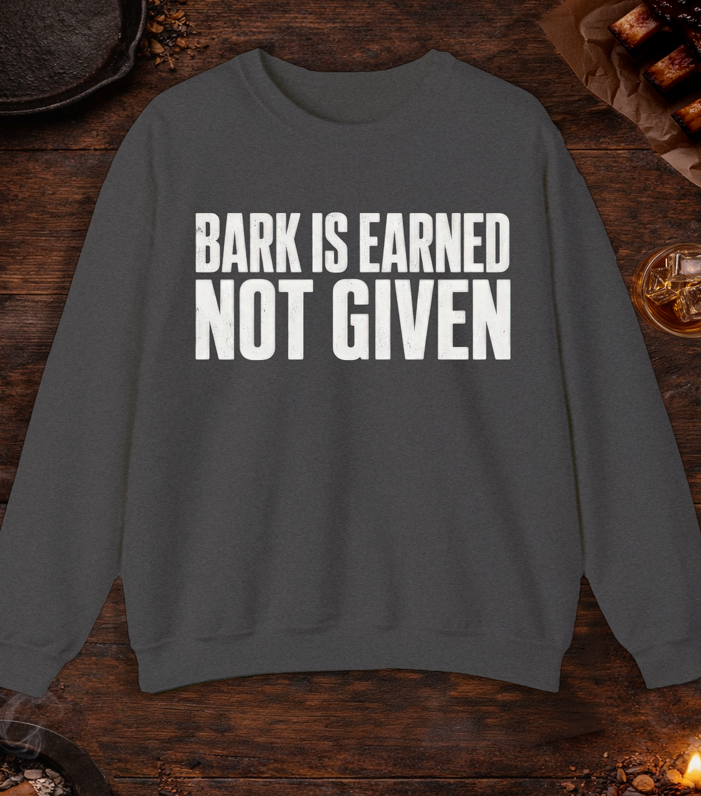 Bark Is Earned Crewneck - Dark Heather