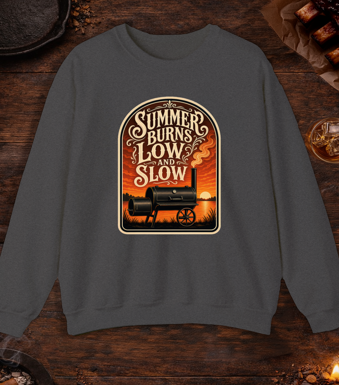 Summer Burns Low Slow Crewneck - Dark Heather