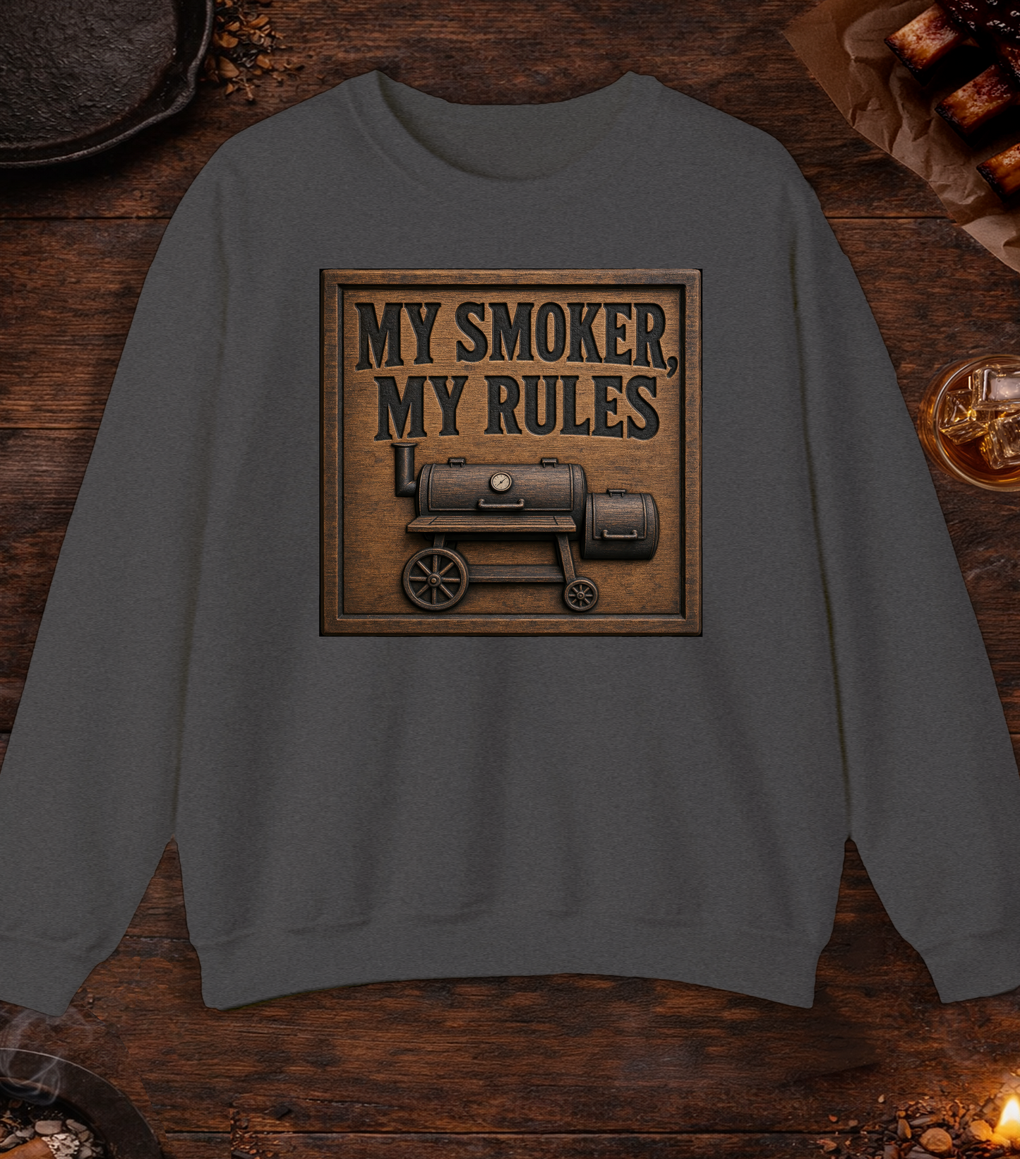 My Smoker My Rules Crewneck - Dark Heather