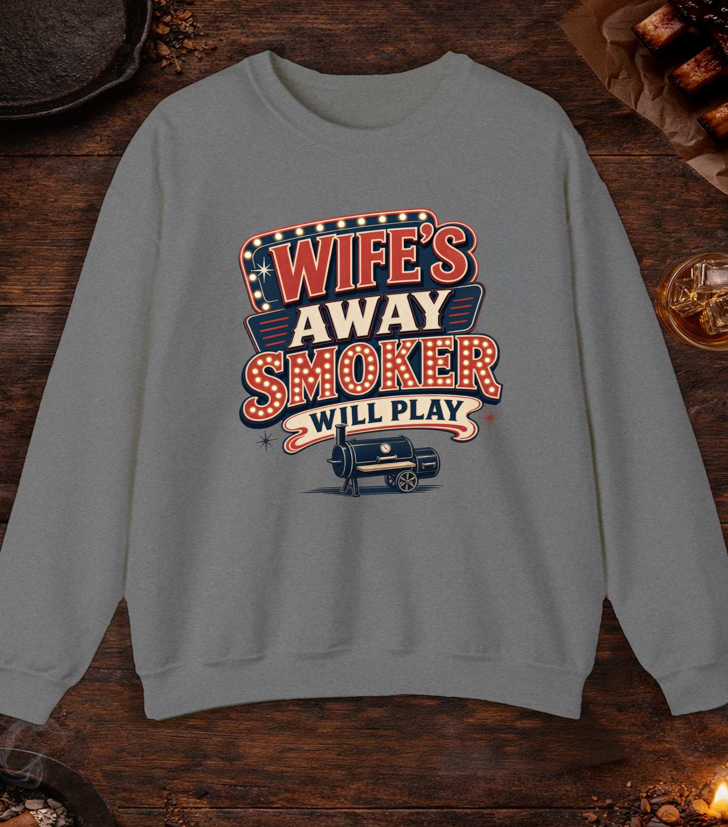 Wife's Away Crewneck - Graphite Heather