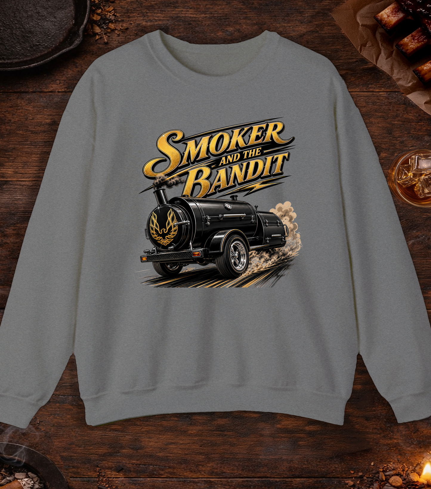 Smoker And Bandit Crewneck - Graphite Heather