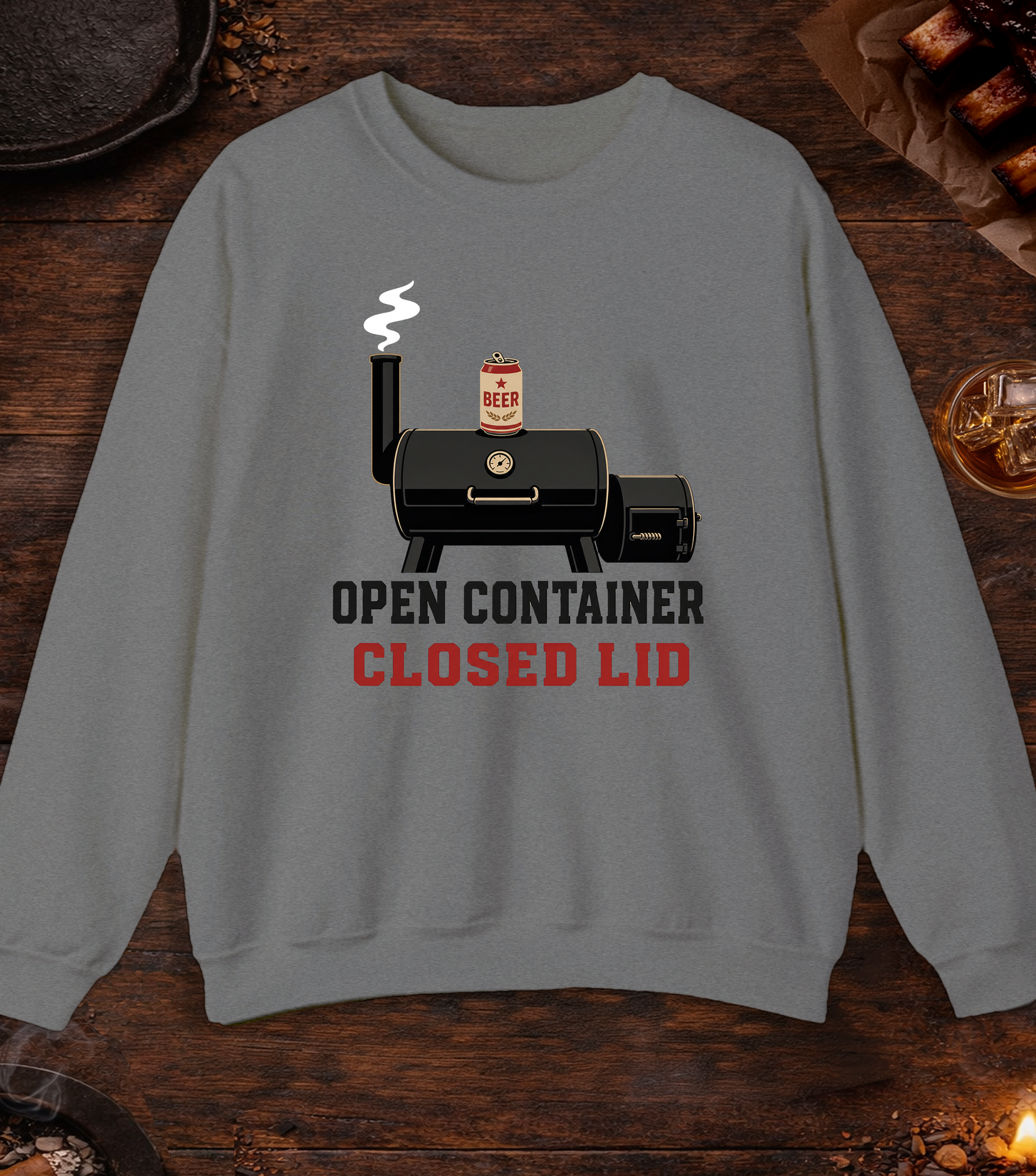 Open Container Crewneck - Graphite Heather