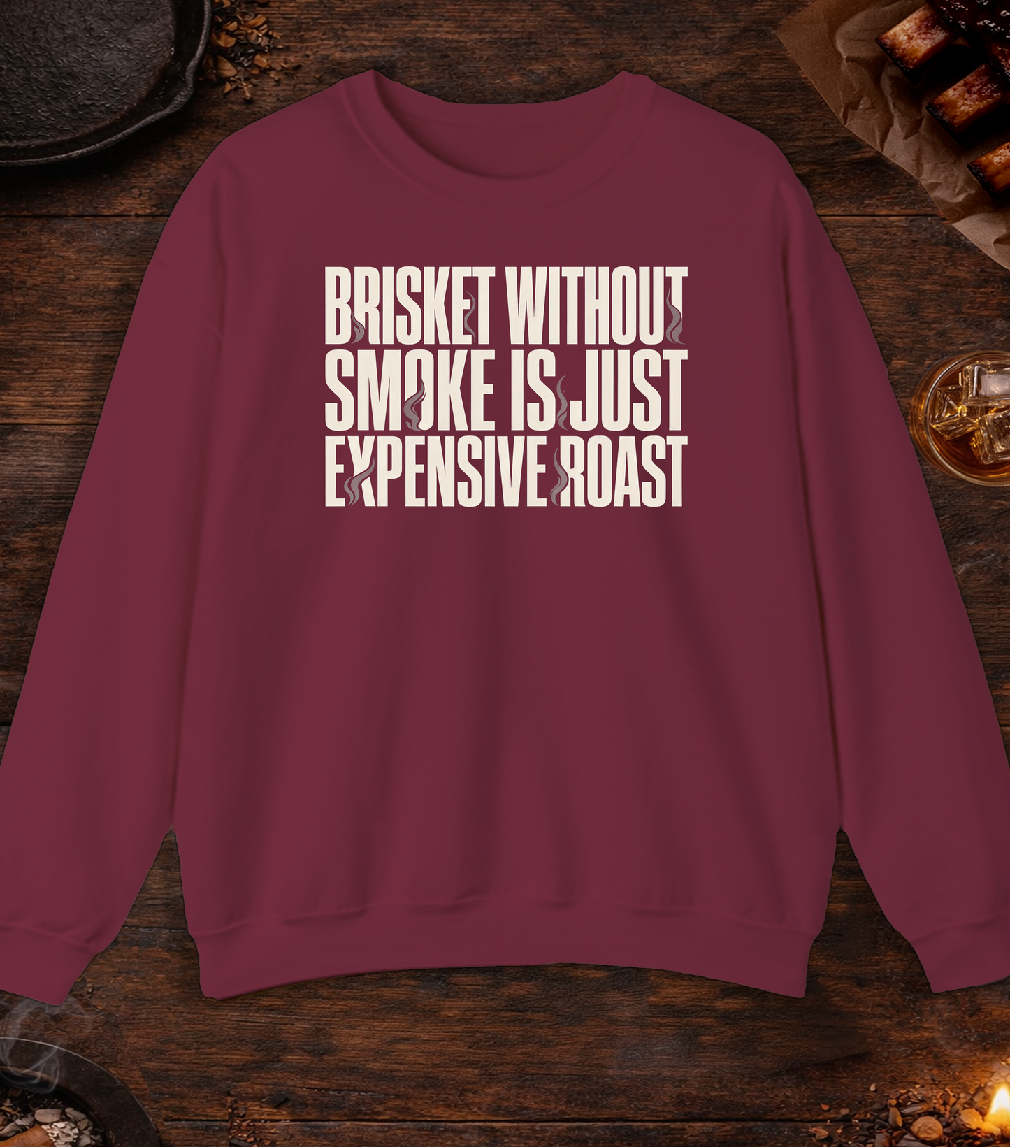 Brisket Without Smoke Crewneck - Maroon