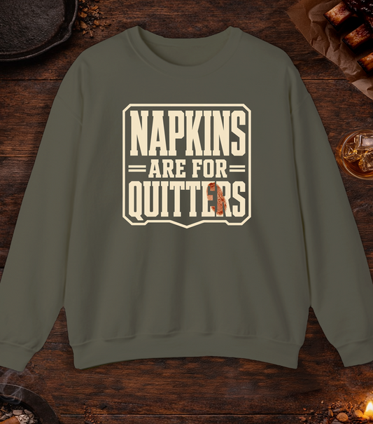 Napkins for Quitters Crewneck - Military Green