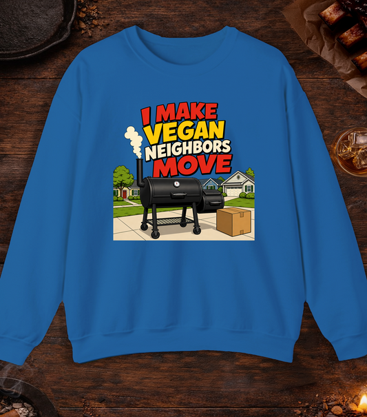 Vegan Neighbors Move Crewneck - Royal