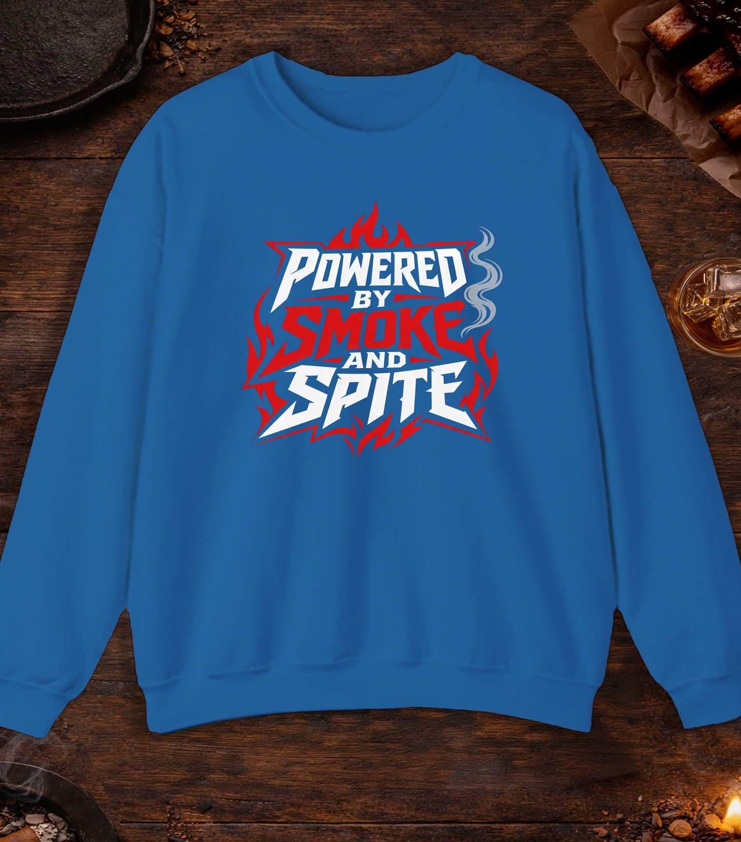 Powered By Smoke and Spite Crewneck - Royal