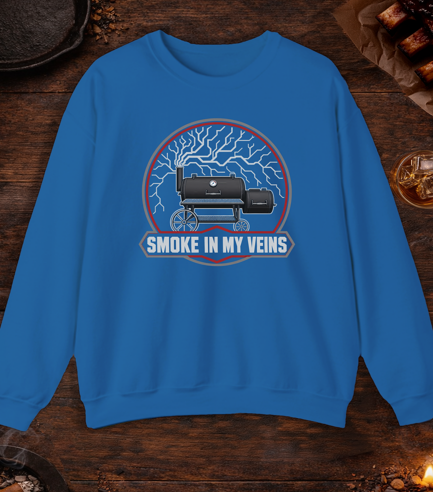 Smoke in My Veins Crewneck - Royal