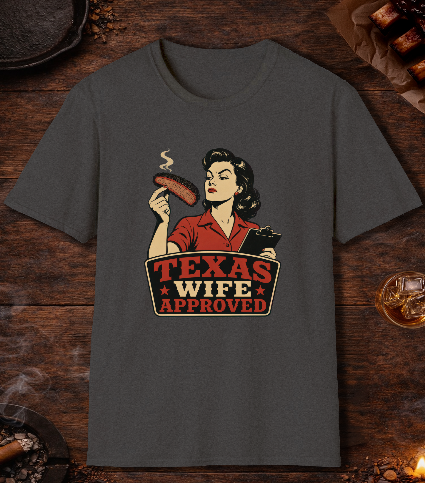 Texas Wife Approved T-Shirt - Dark Heather