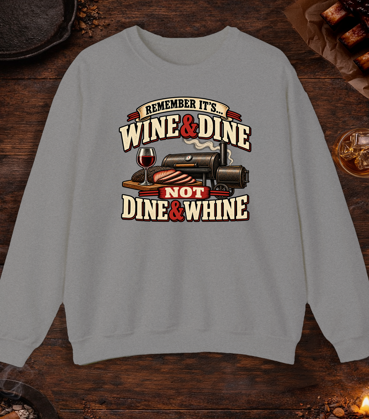 Dine And Whine - Sport Grey