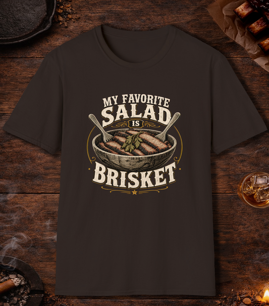 Favorite Salad Is Brisket T-Shirt - Dark Chocolate