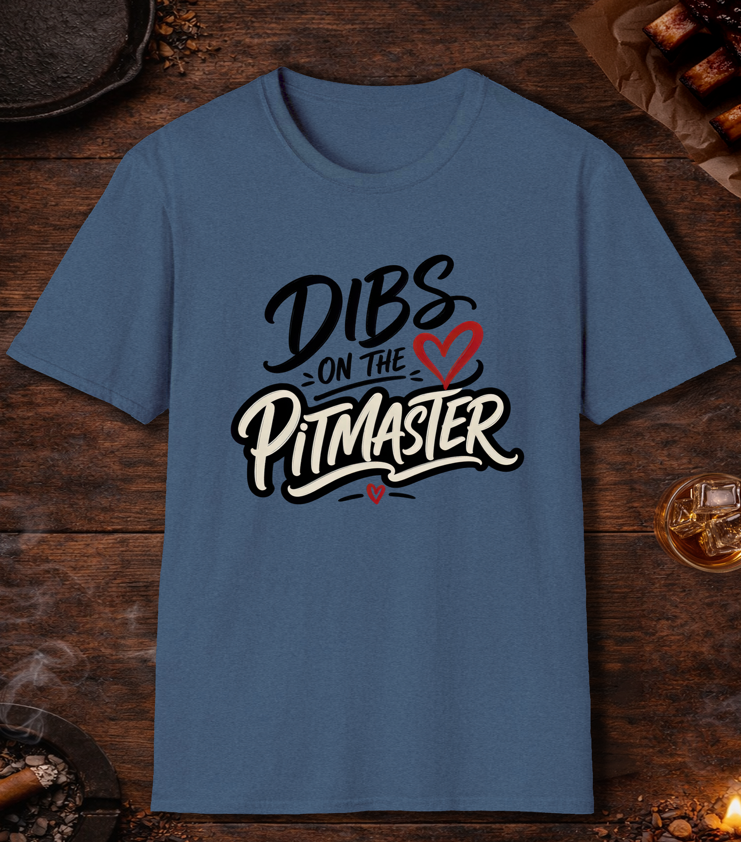 Dibs on the Pitmaster T-Shirt - Heather Indigo