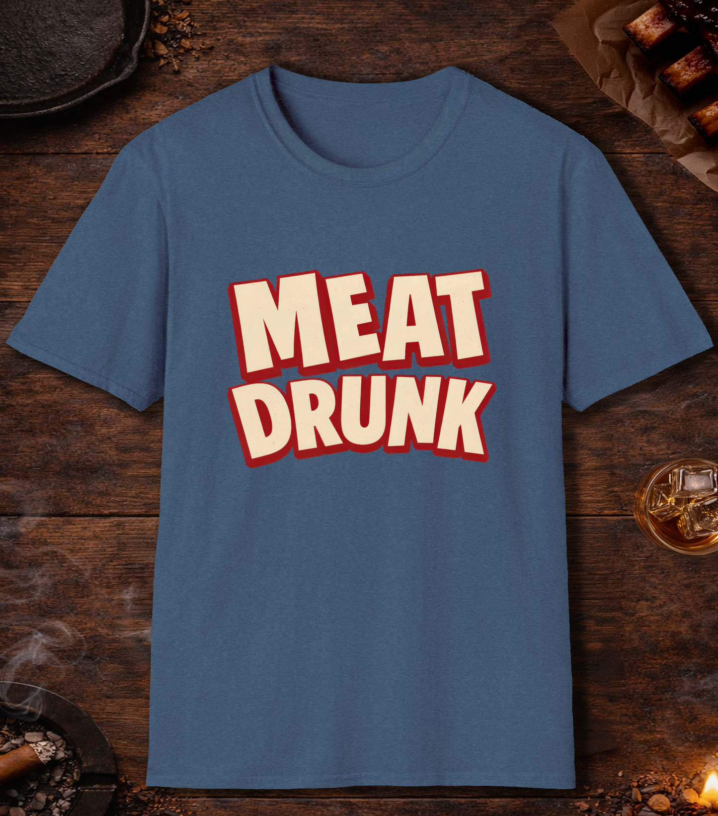 Meat Drunk T-Shirt - Heather Indigo