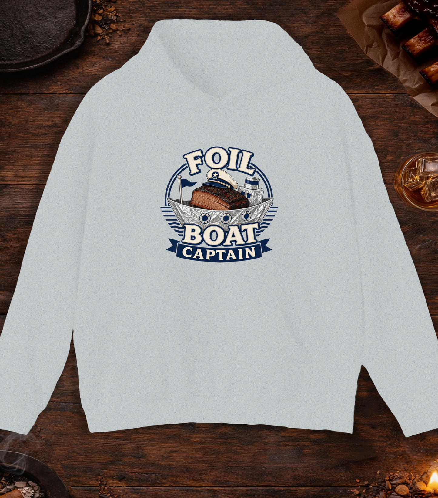 Foil Boat Captain Hoodie - Ash
