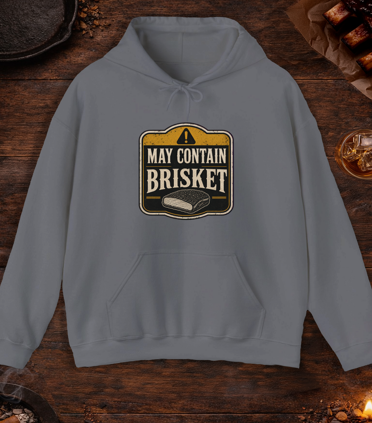 May Contain Brisket Hoodie - Charcoal