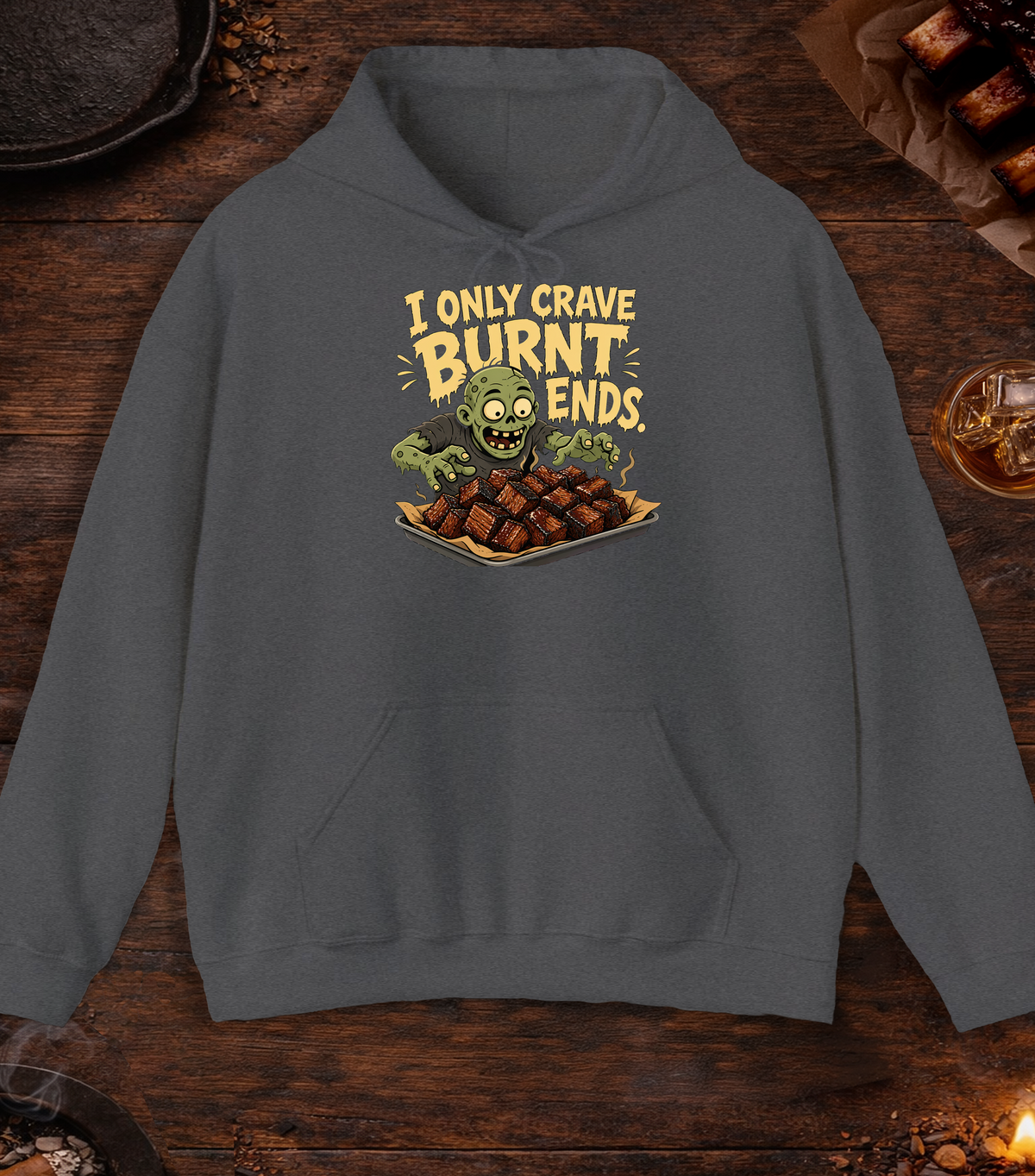 Crave Burnt Ends Hoodie - Dark Heather