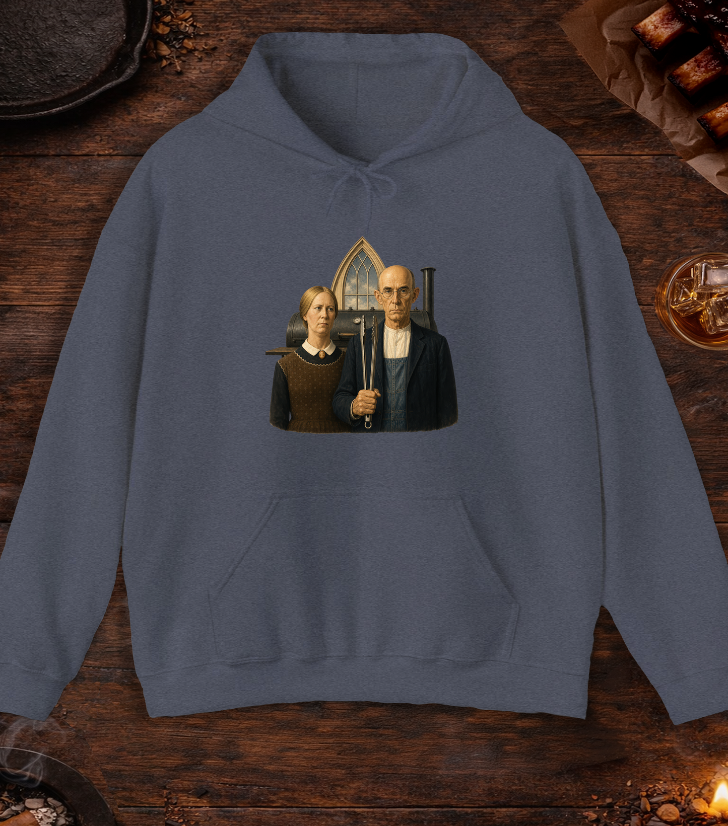 Pitmaster American Hoodie - Heather Navy
