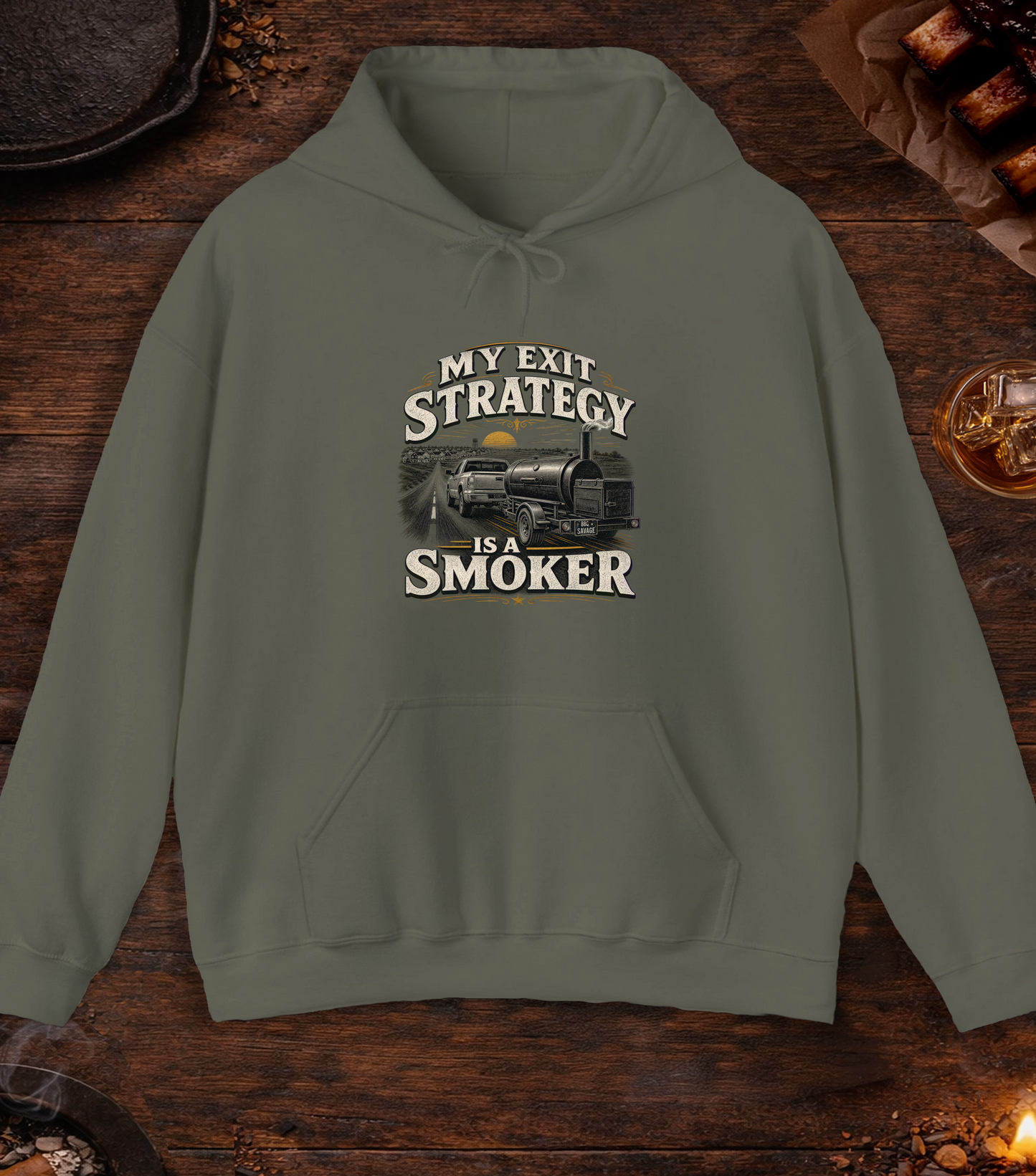 Exit Strategy Hoodie - Military Green