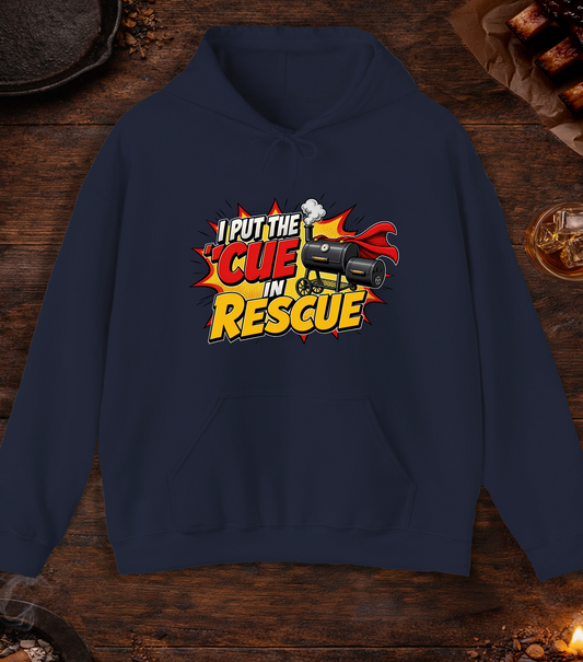 Cue in Rescue Hoodie - Navy