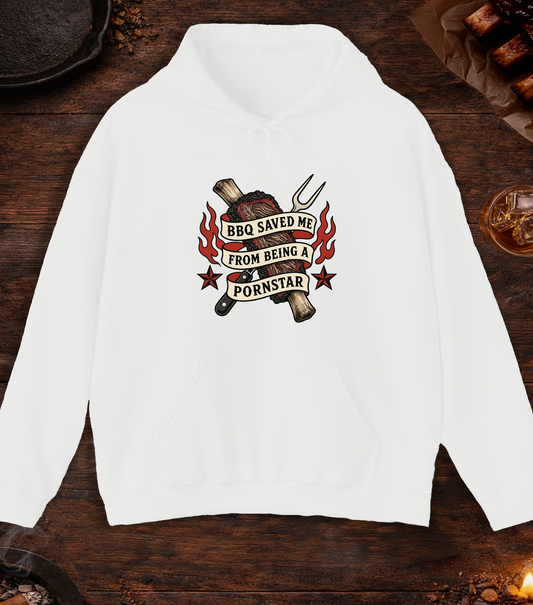 BBQ Saved Me Tattoo Hoodie - White
