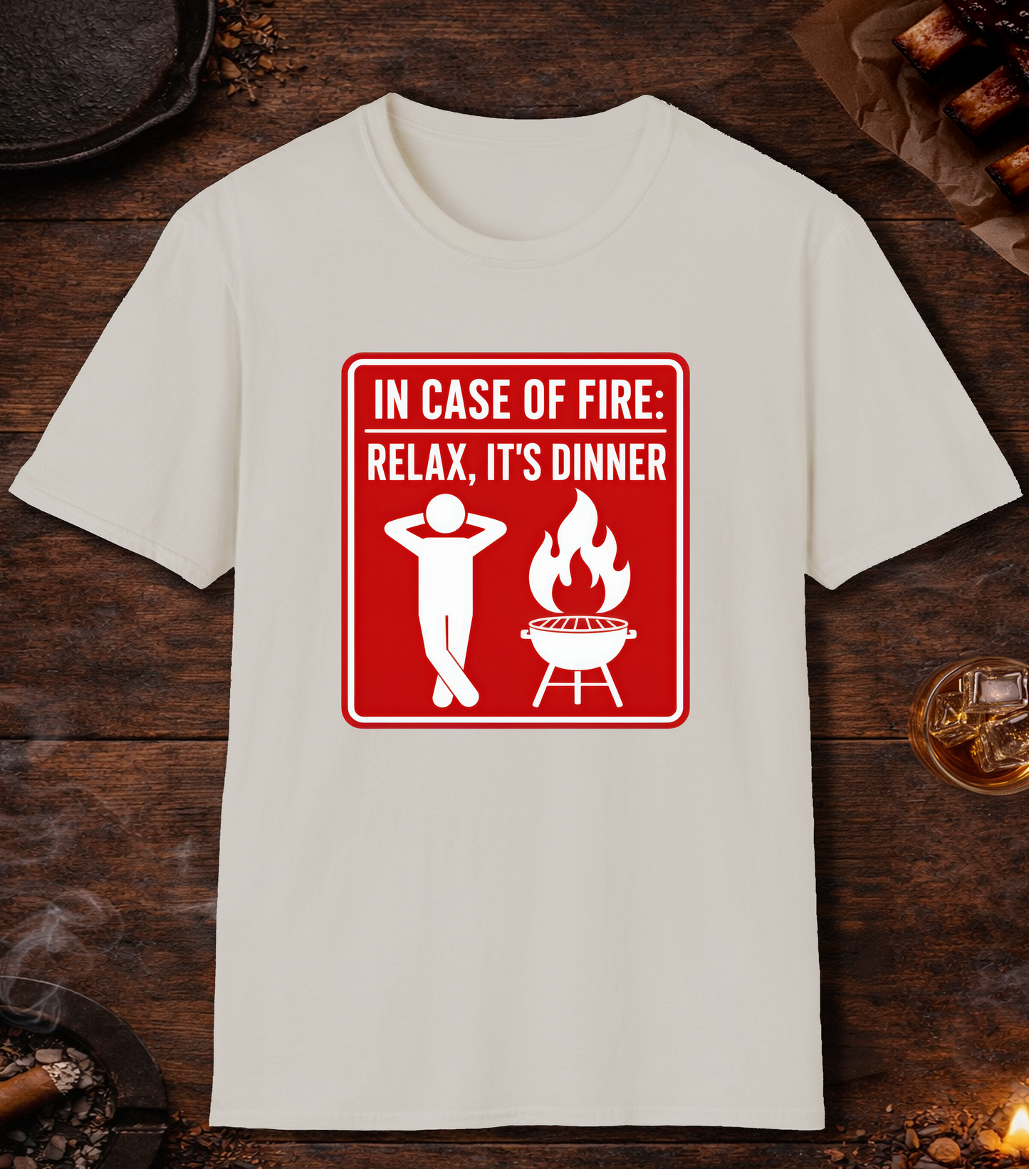 In Case of Fire T-Shirt - Ice Grey