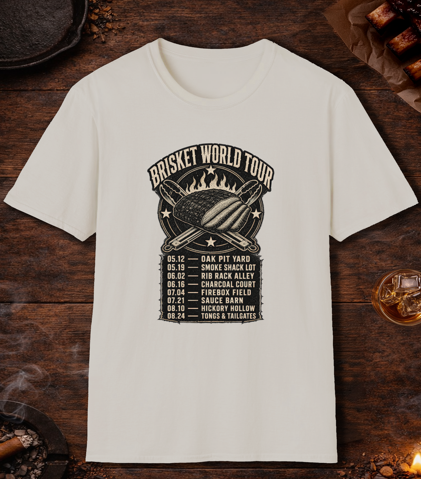 Brisket World Tour T-Shirt - Ice Grey