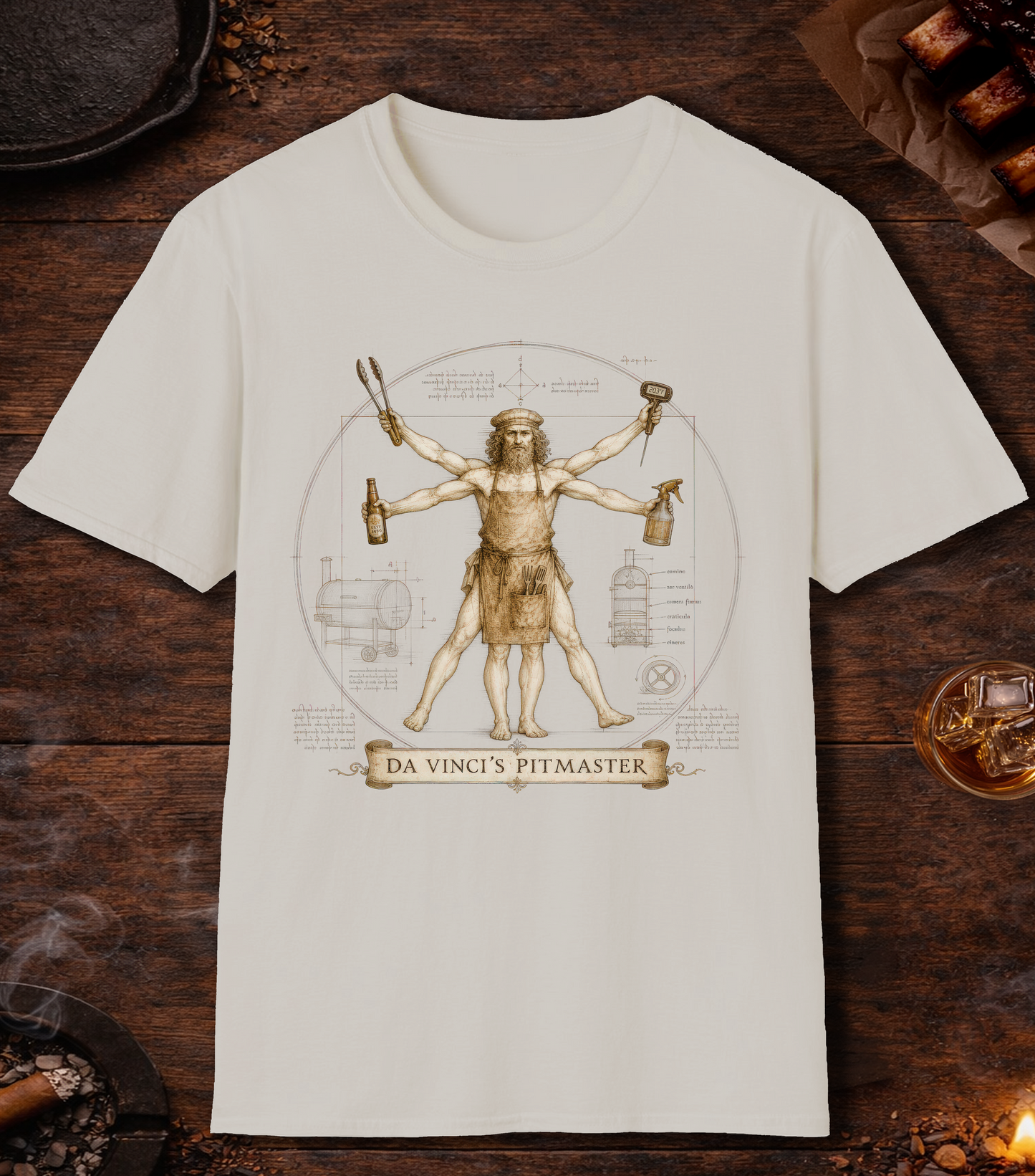 Da Vinci's Pitmaster T-Shirt - Ice Grey