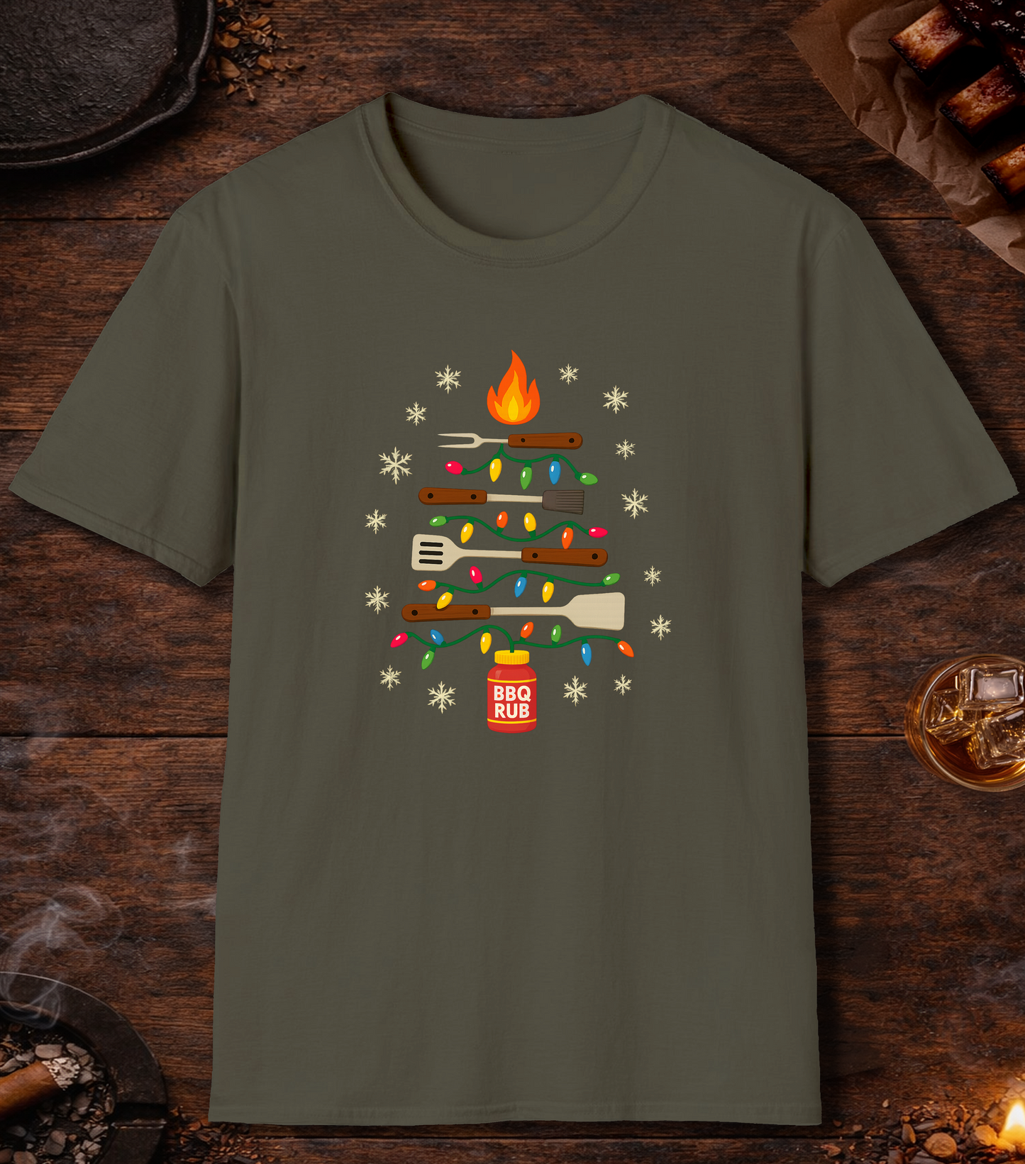 Christmas Tree T-Shirt - Military Green