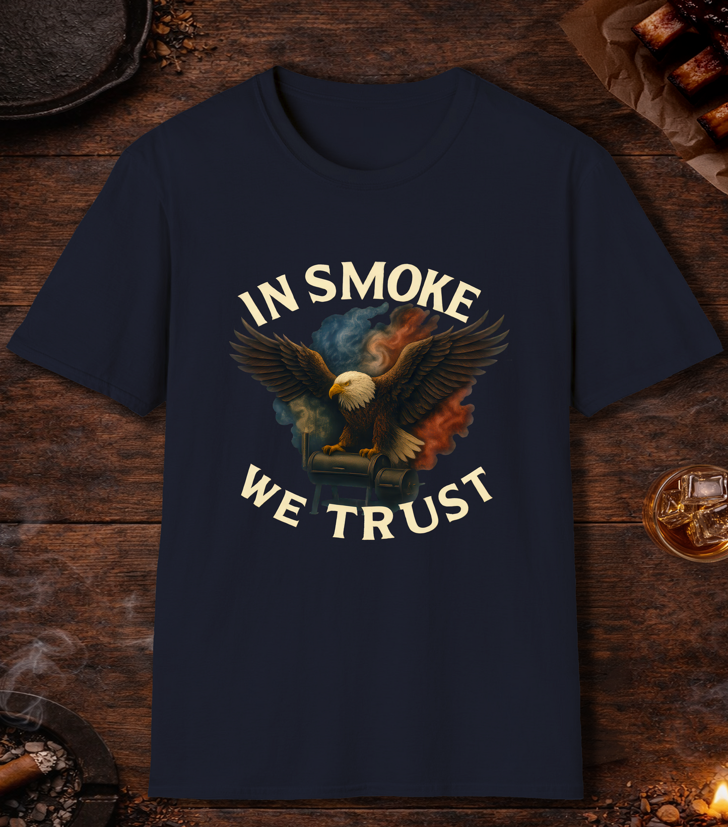 In Smoke We Trust T-Shirt - Navy