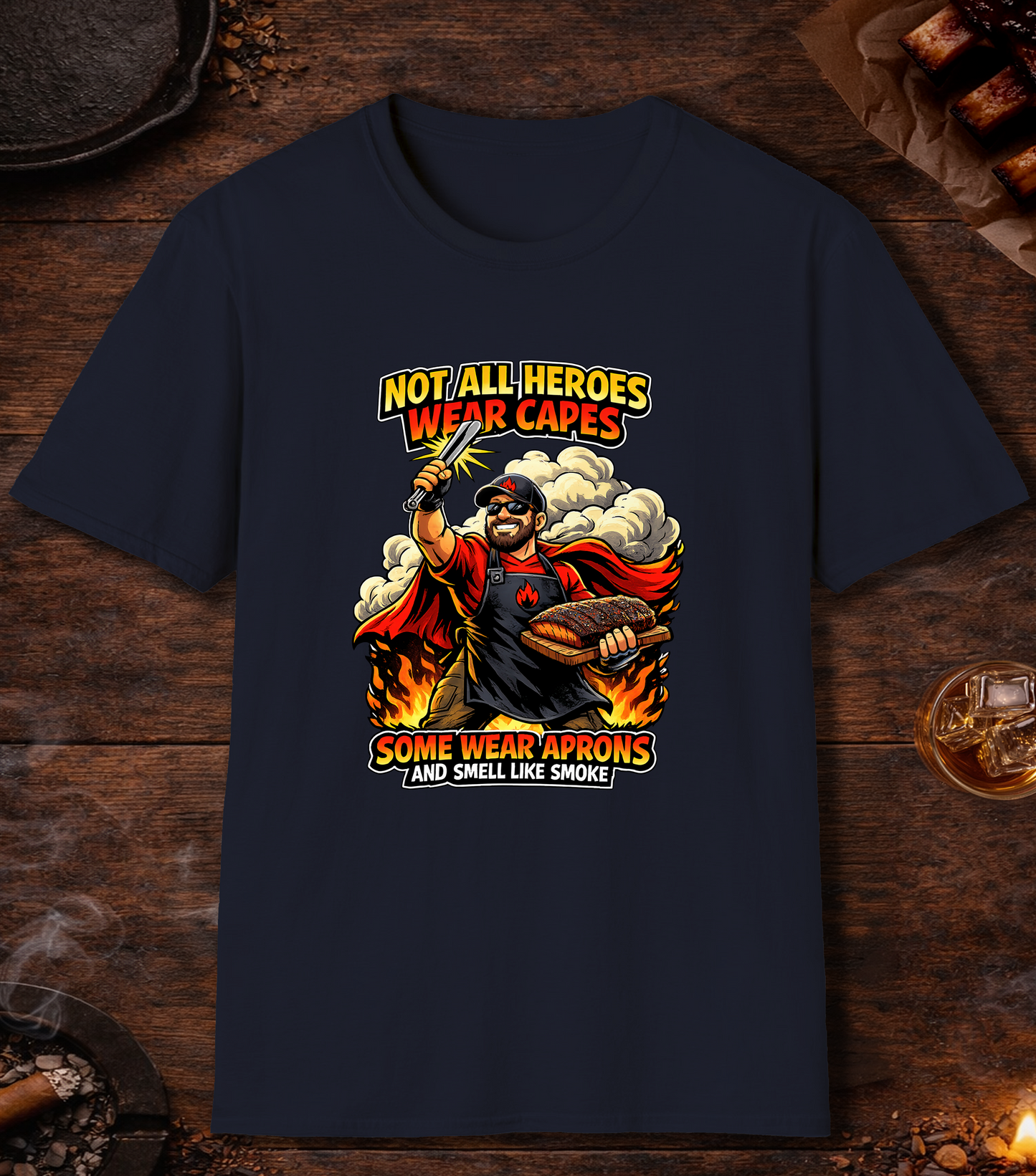 Not All Heroes Wear Capes T-Shirt - Navy