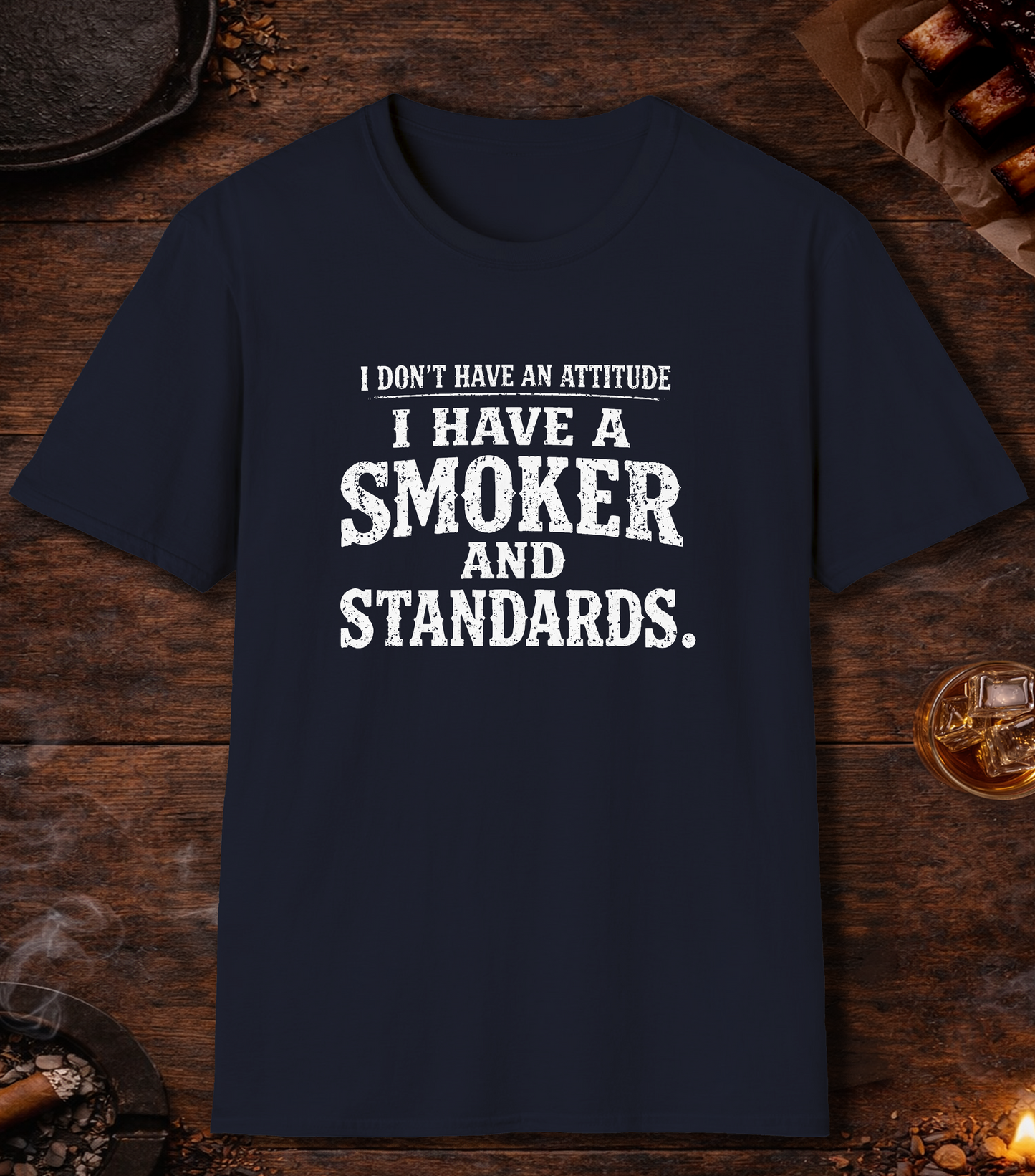 Smoker And Standards T-Shirt - Navy