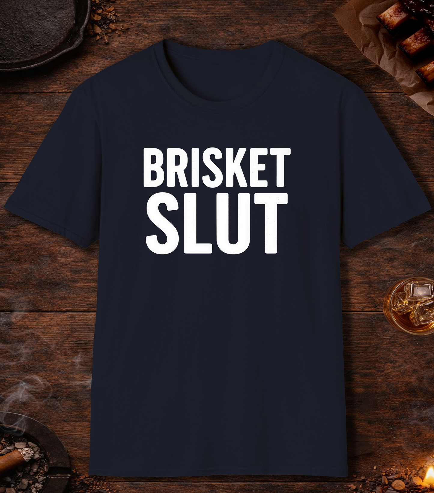 Brisket Slut T-Shirt - Navy