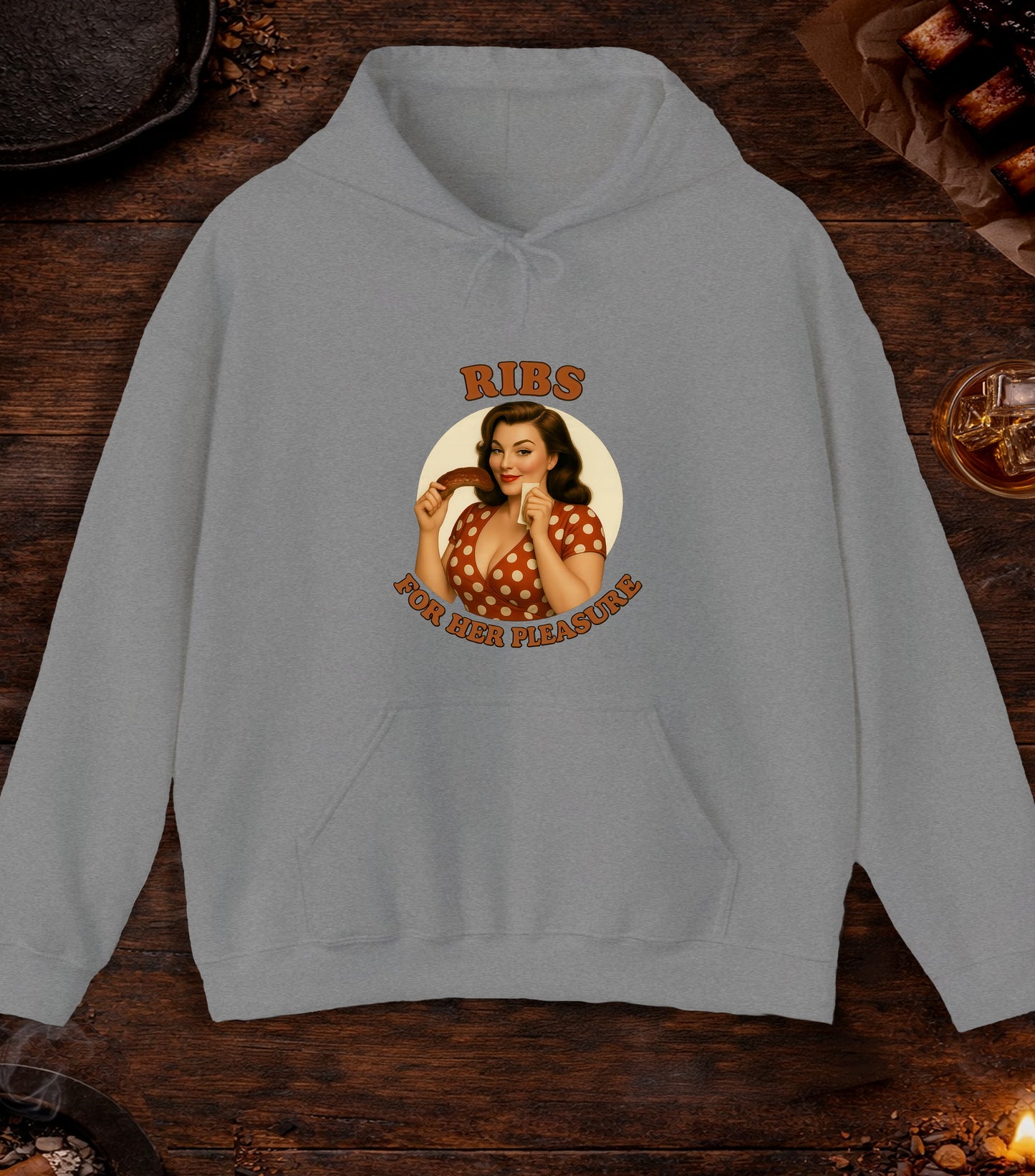 Ribs For Her Pleasure Hoodie - Sport Grey