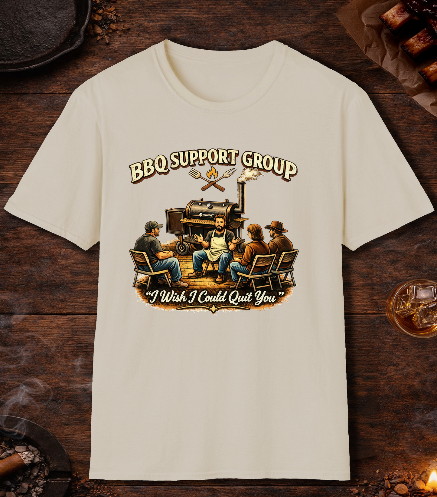 BBQ Support Group T-Shirt - Sand