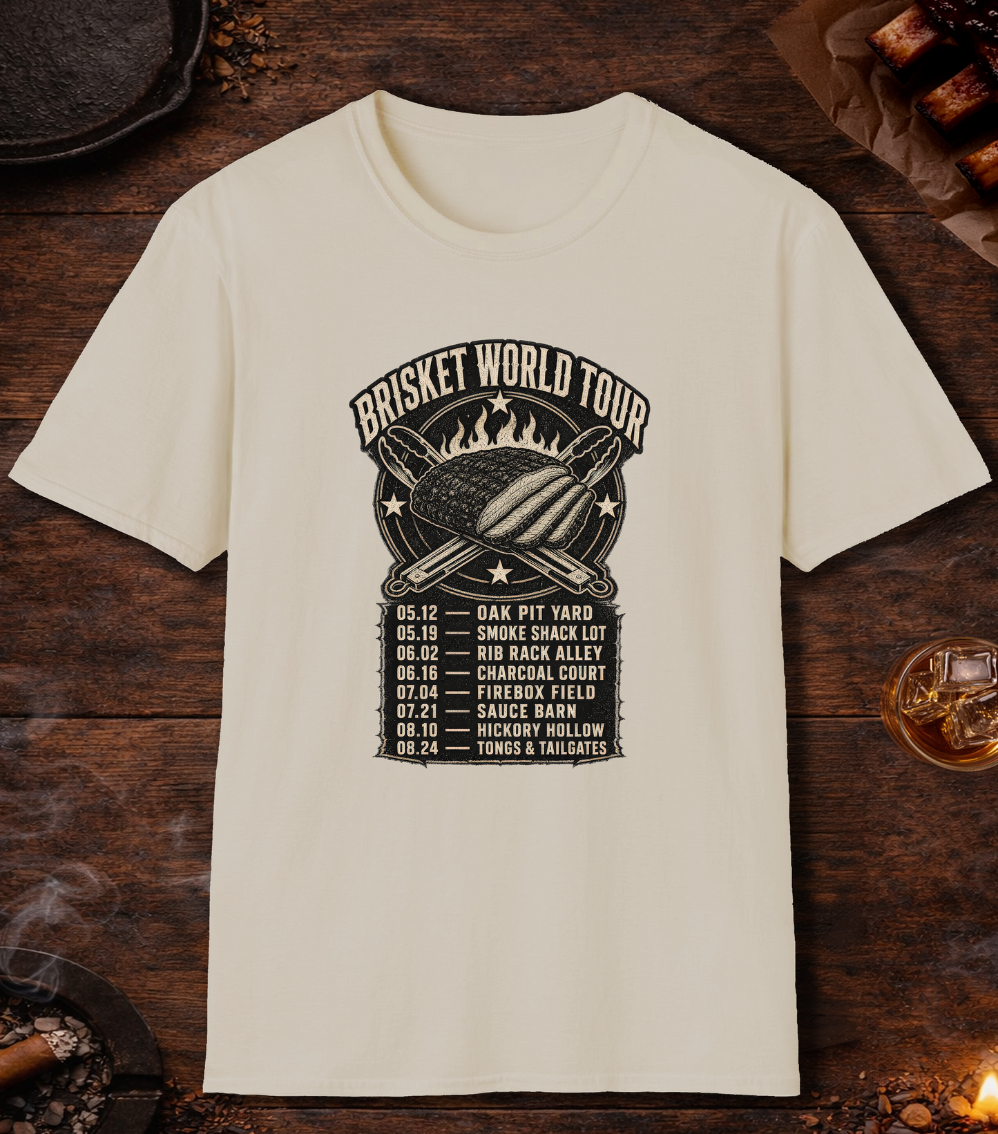 Brisket World Tour T-Shirt - Sand