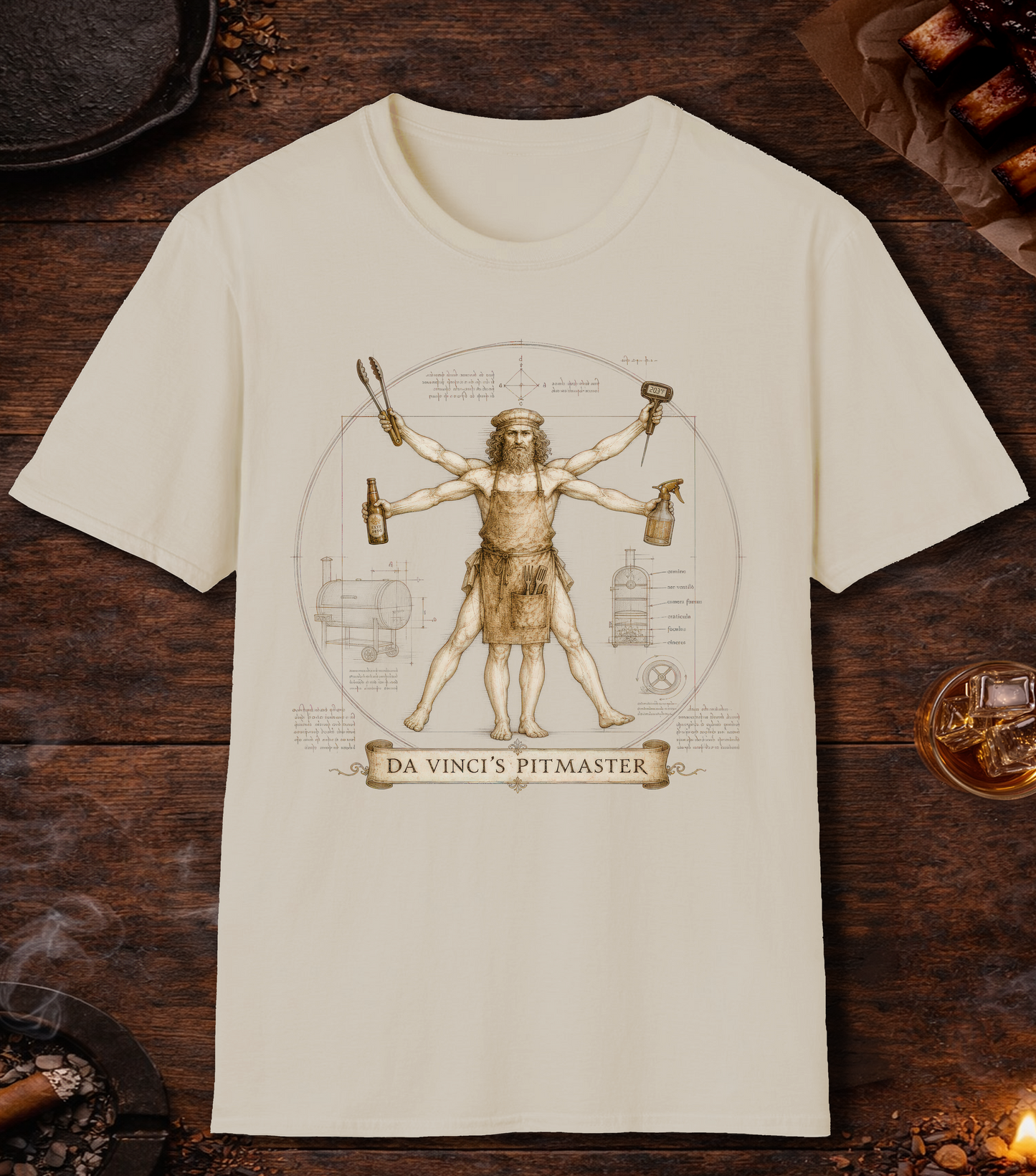 Da Vinci's Pitmaster T-Shirt - Sand