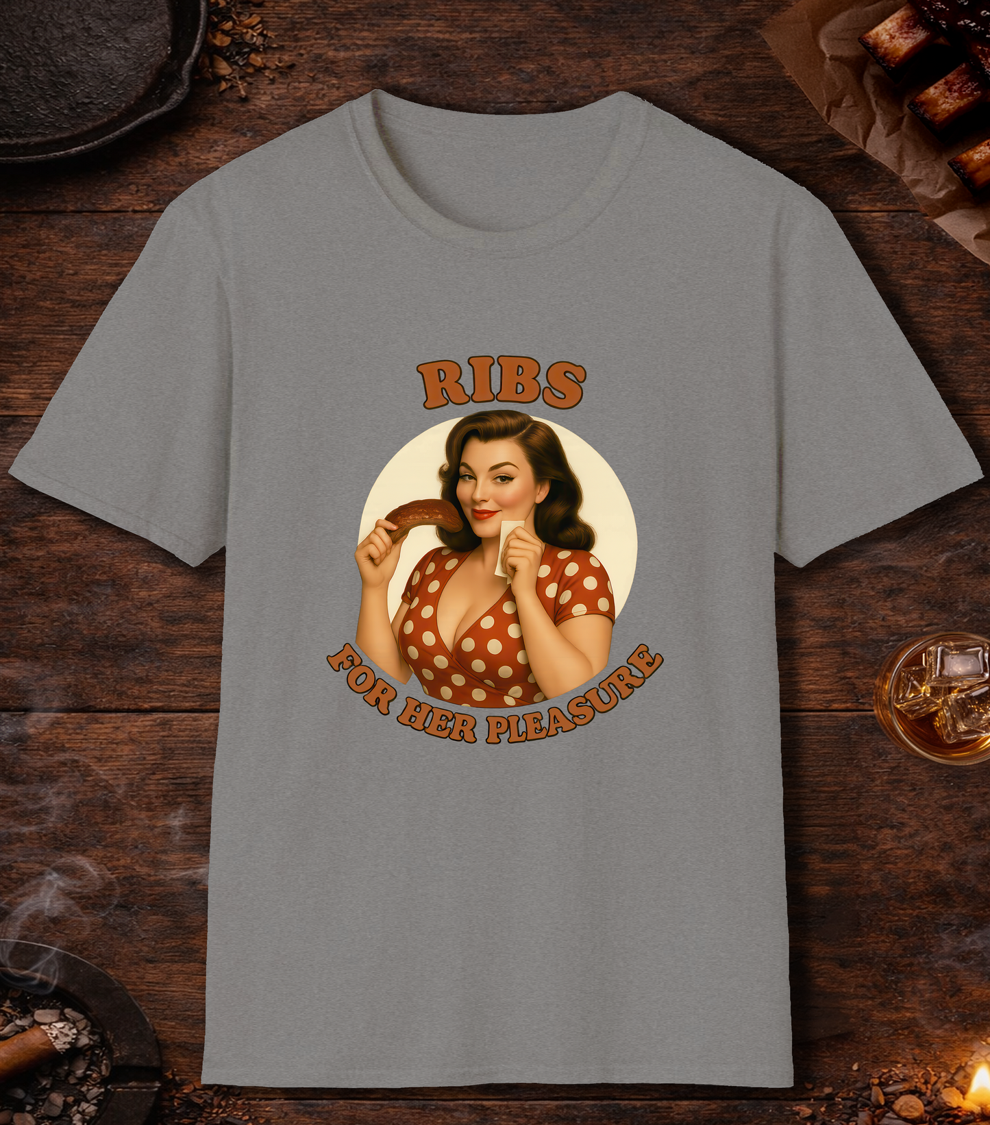 Ribs For Her Pleasure T-Shirt - Sport Grey