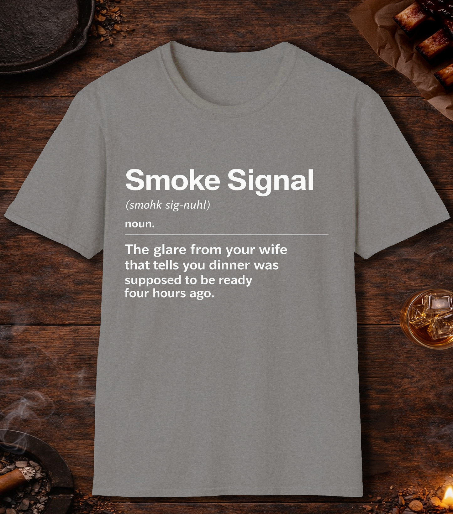 Smoke Signal Definition T-Shirt - Sport Grey