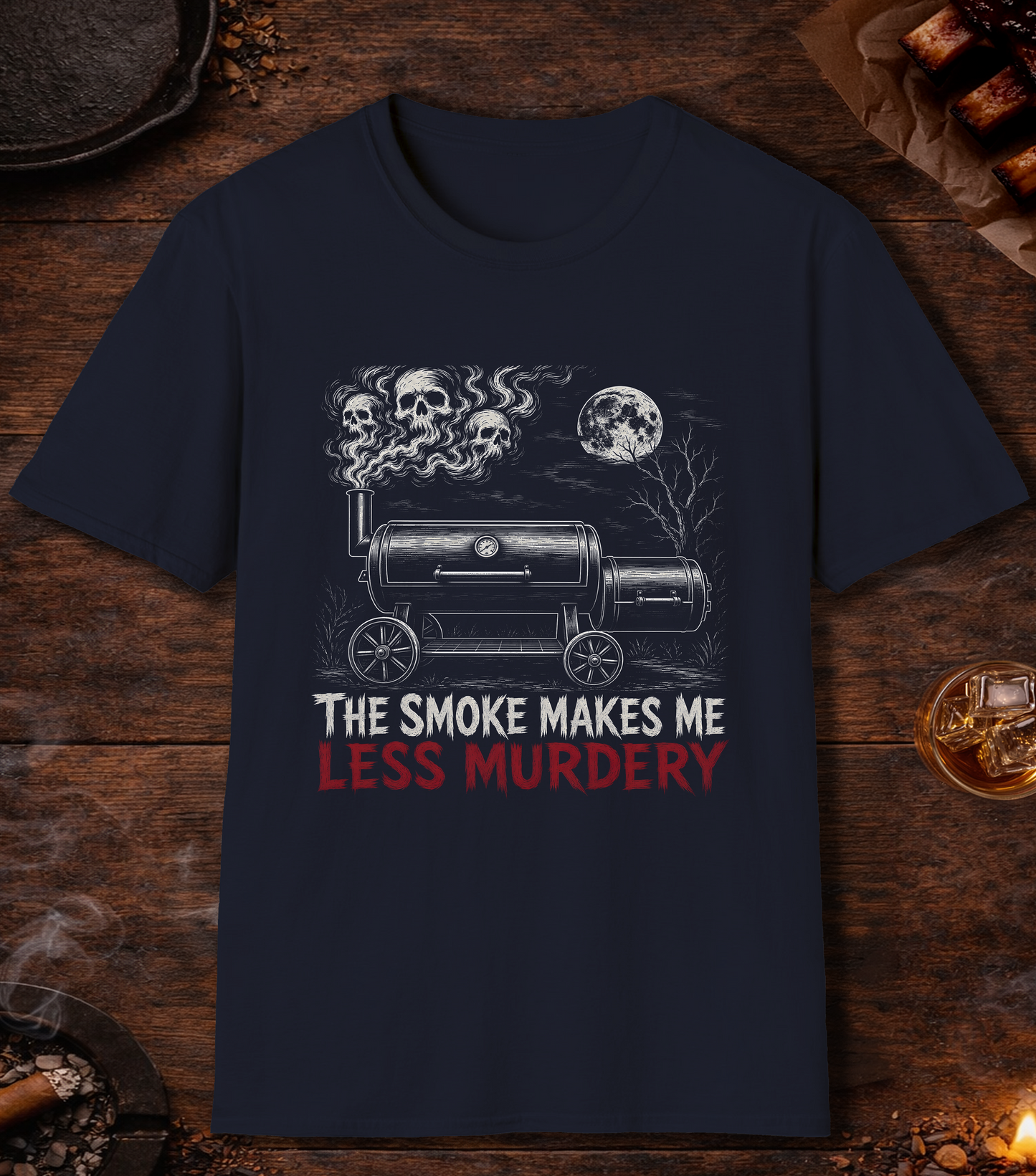 Smoke Less Murdery T-Shirt - Navy