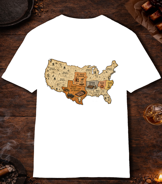 Map of BBQ T-Shirt - White
