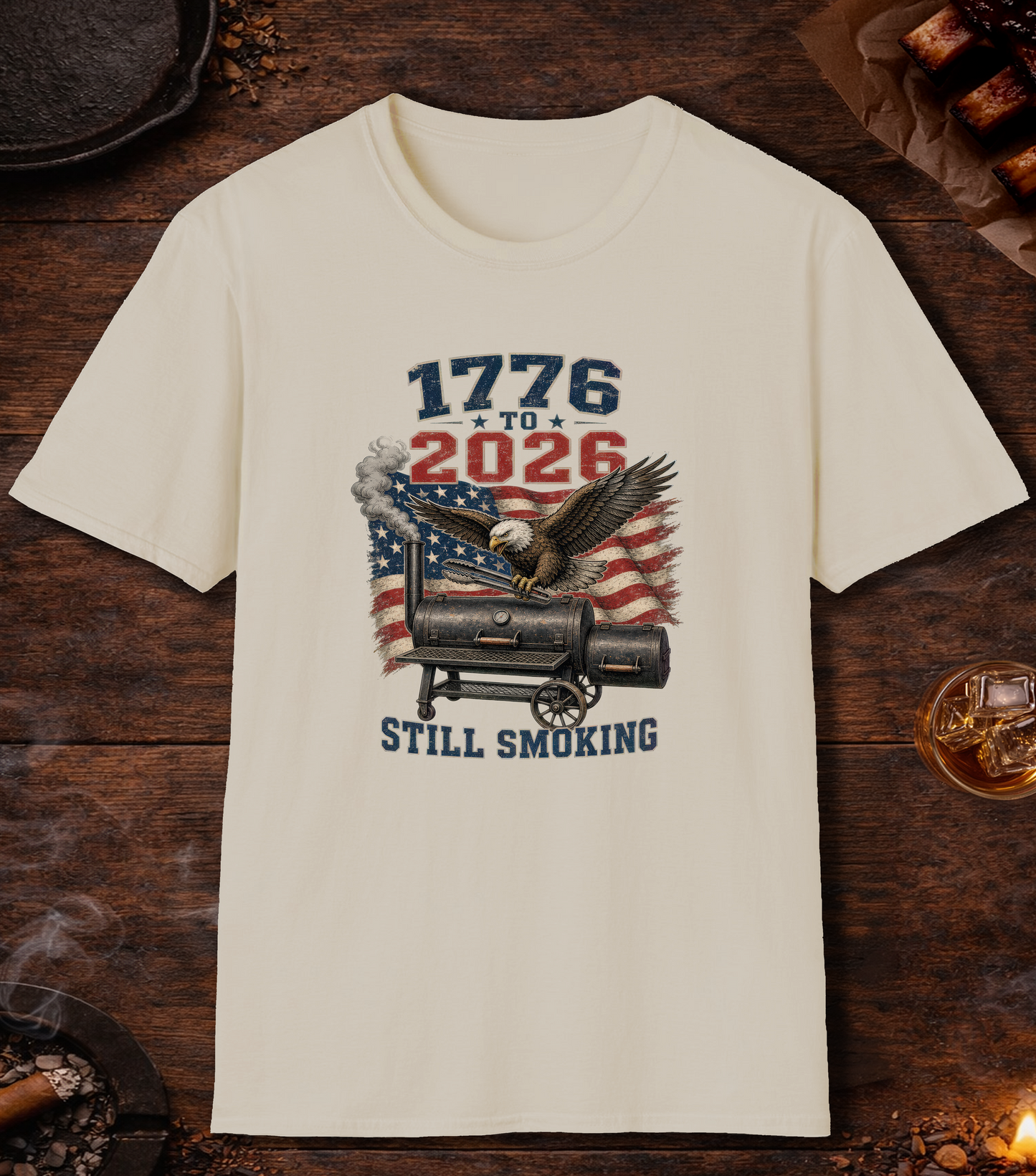 1776 to 2026 Smoking T-Shirt - Sand