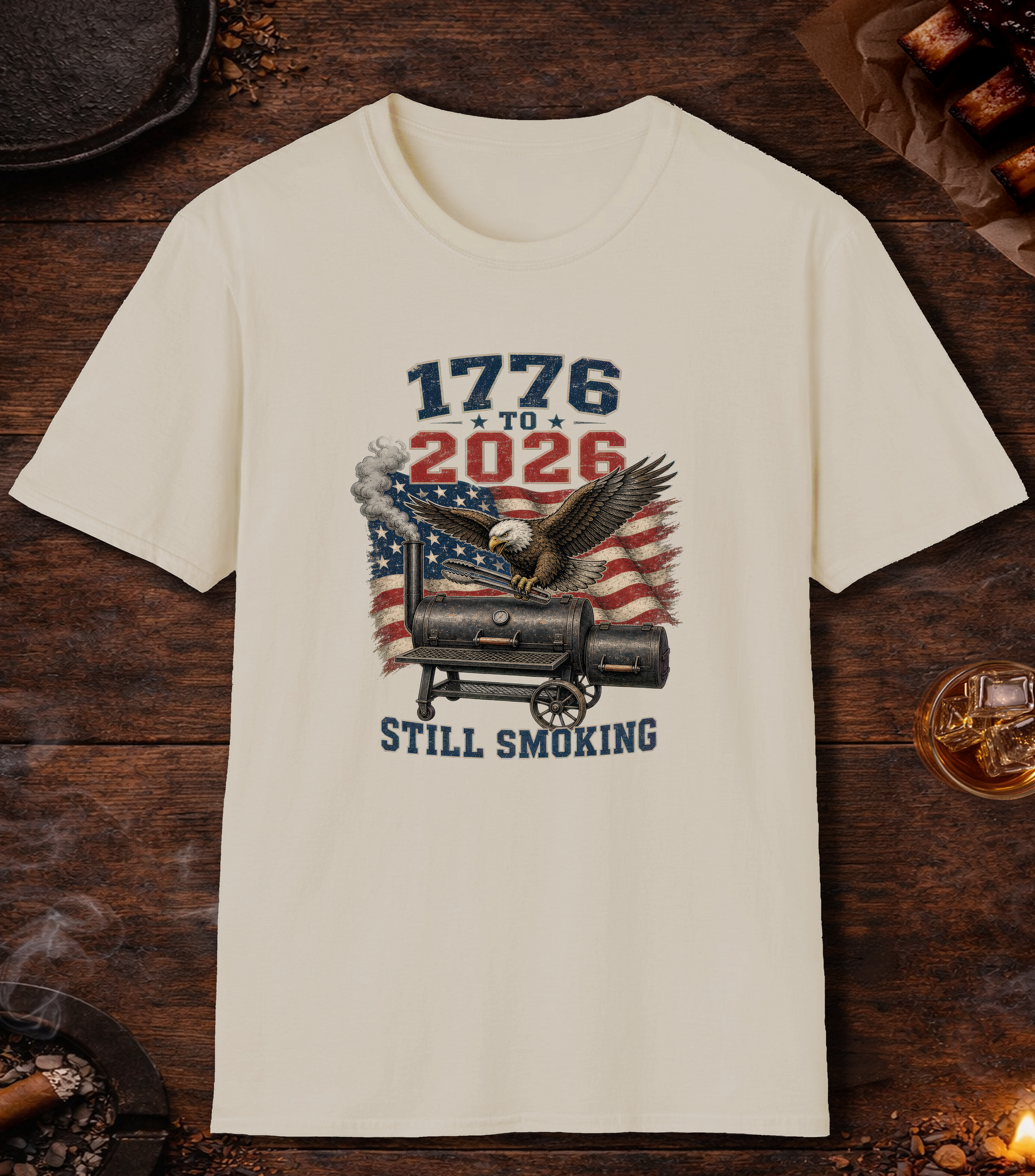 1776 to 2026 Smoking T-Shirt - Sand