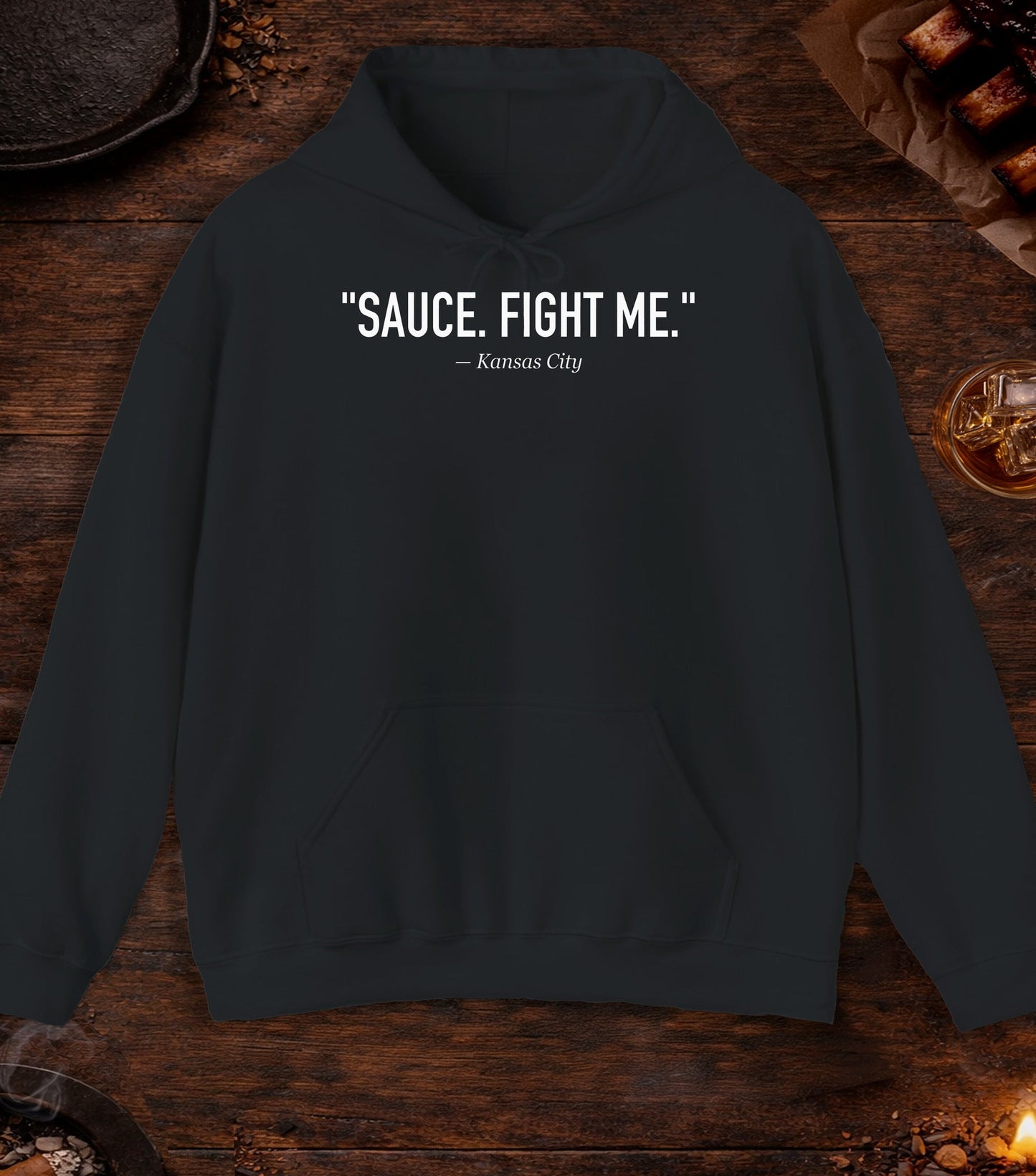 Sauce Fight Me Quote Hoodie - Black