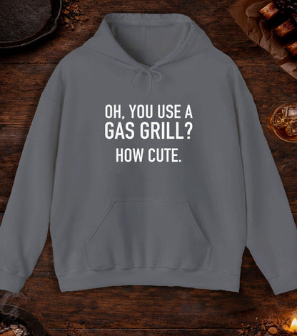 Gas Grill How Cute Hoodie - Charcoal