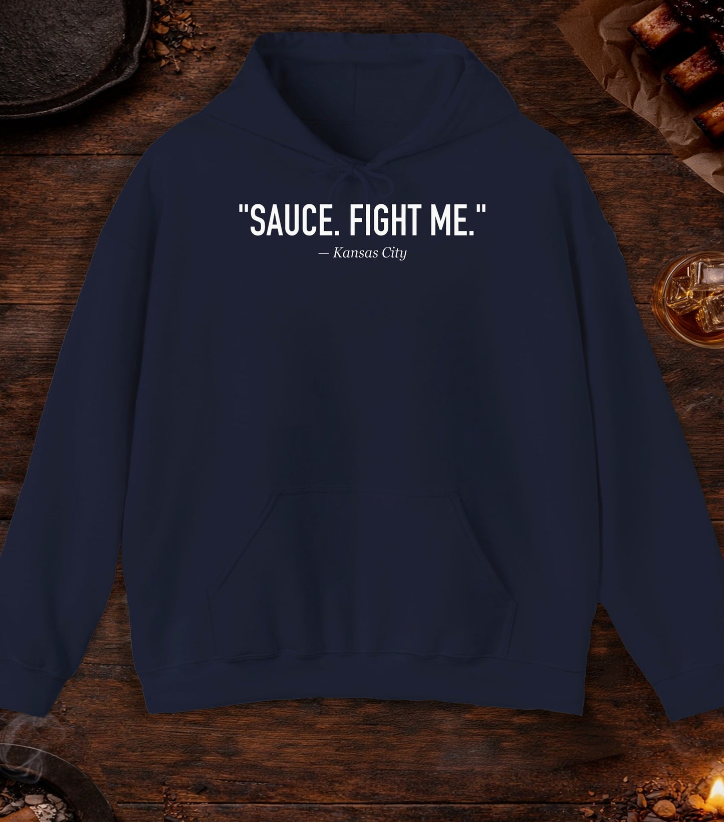 Sauce Fight Me Quote Hoodie - Navy