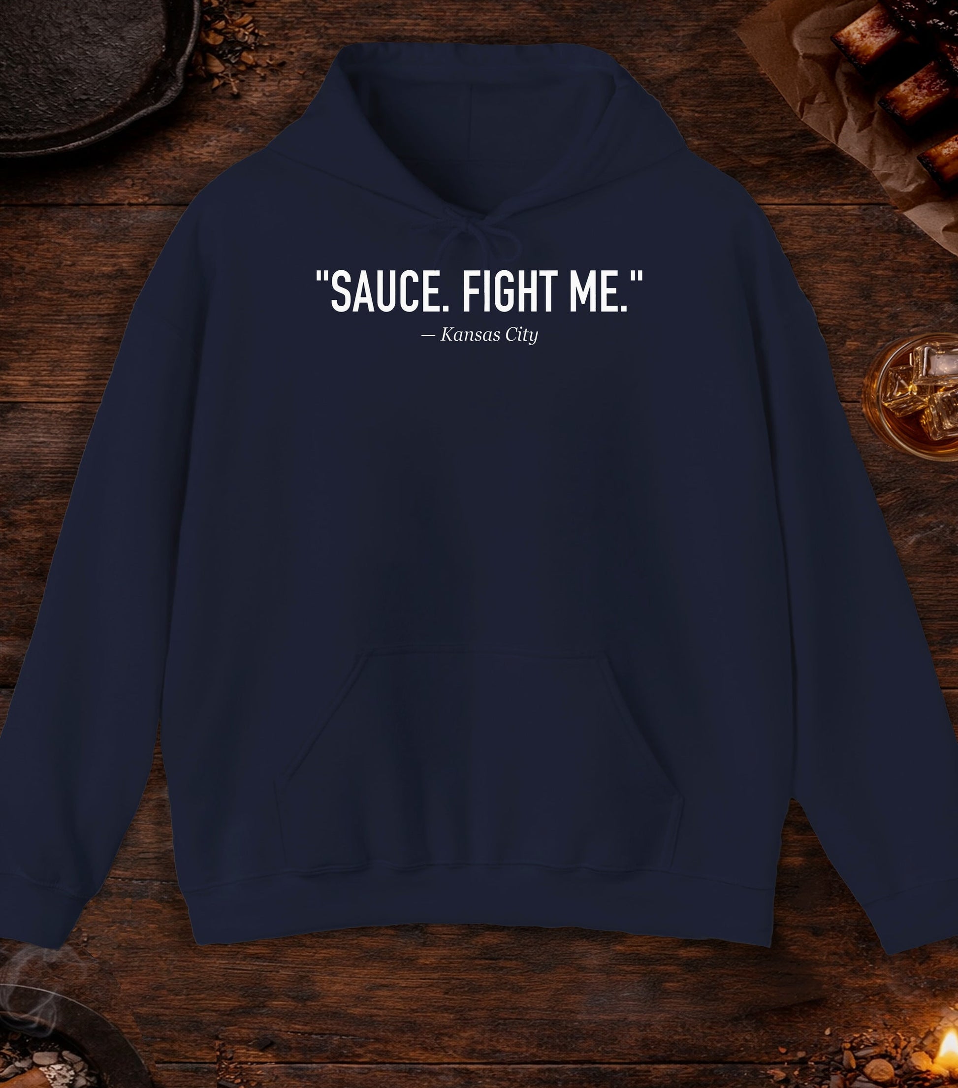 Sauce Fight Me Quote Hoodie - Navy