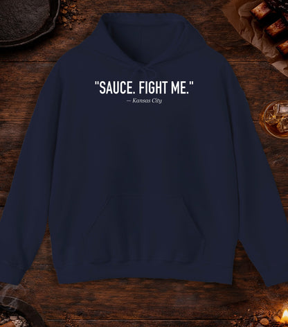 Sauce Fight Me Quote Hoodie - Navy
