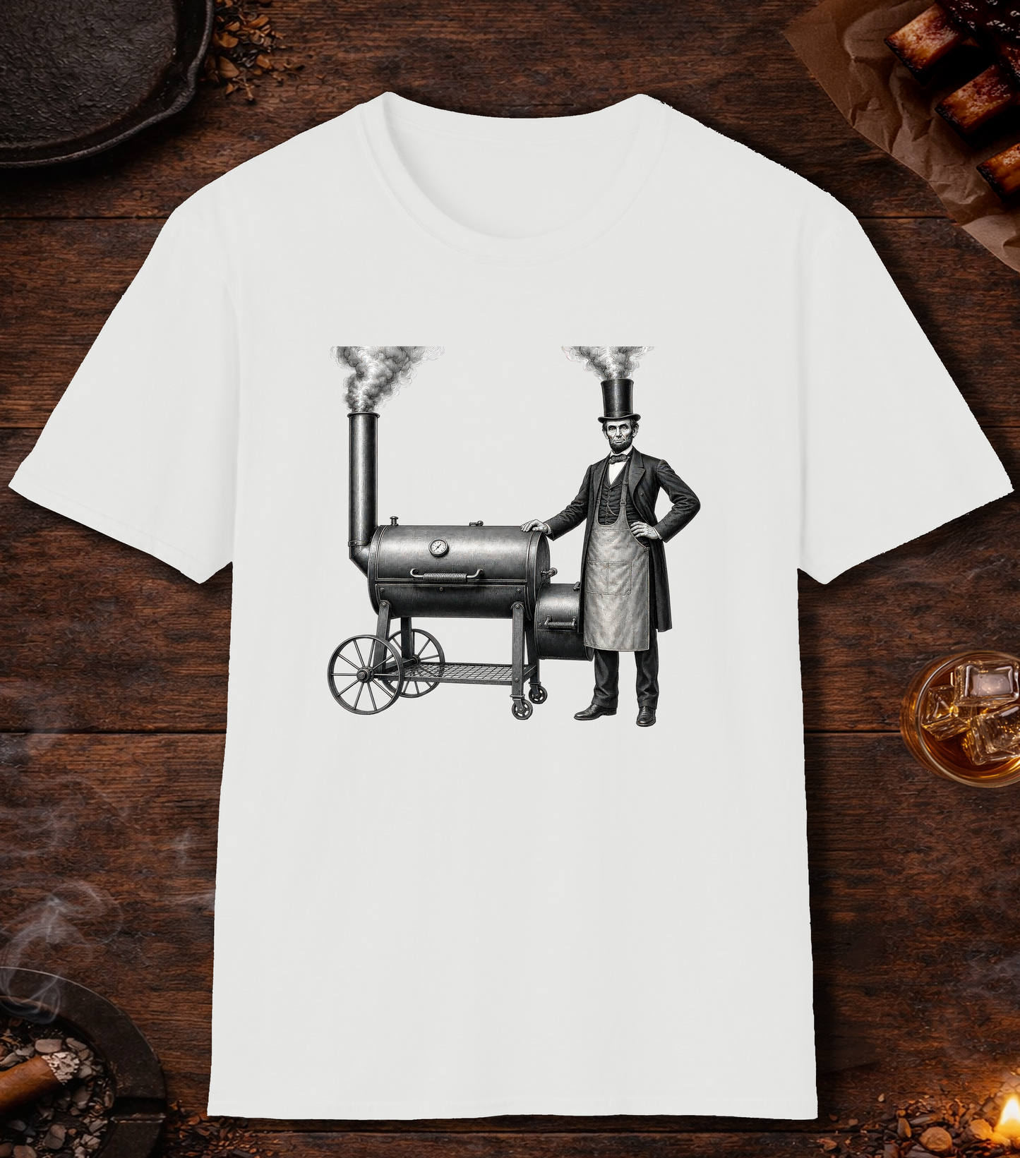 Abe Lincoln Stovetop T-Shirt - White
