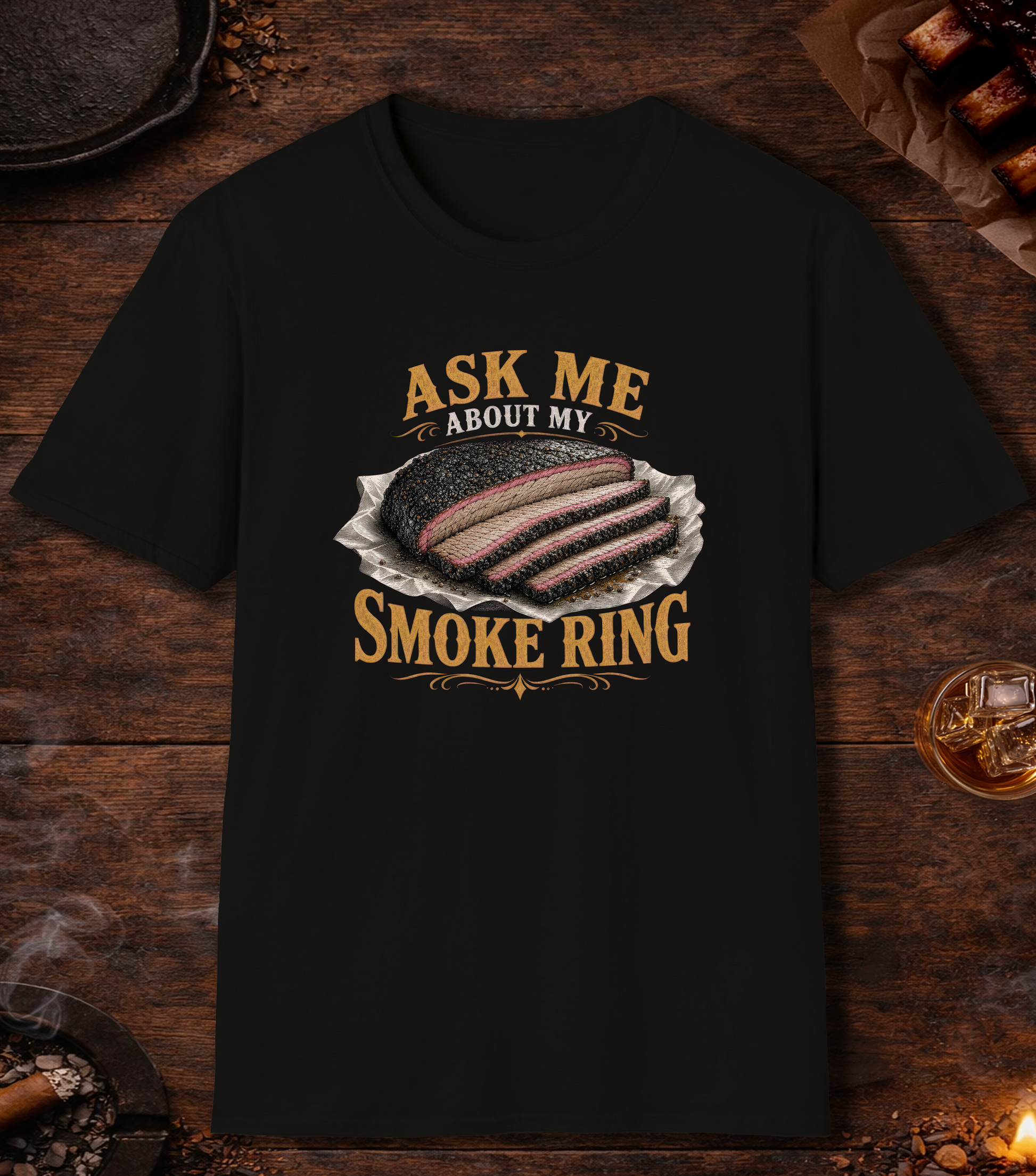 Ask About Smoke Ring T-Shirt - Black